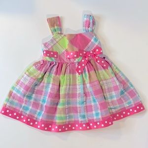 Bonnie Baby Multi-color (pink/green/blue/yellow/white) Baby Dress